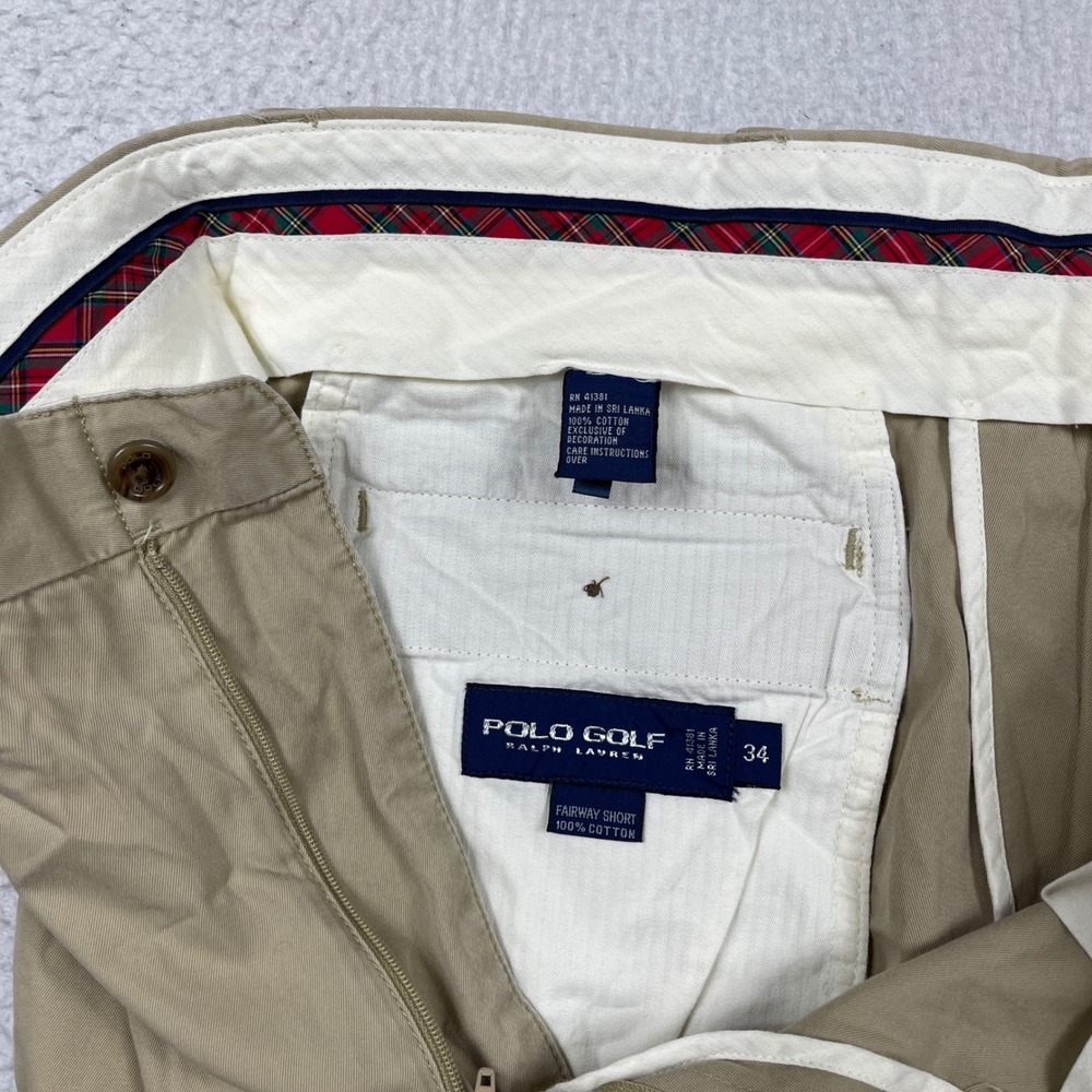 Polo Ralph Lauren Golf Shorts Mens 34 Khaki Pleated Fairway Cotton Preppy - Picture 6 of 11